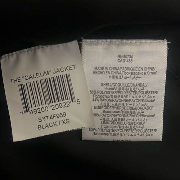 BCBGMaxazria  Runway Black & White Embroidered Satin Caleum Kimono Cape - Picture 7 of 8